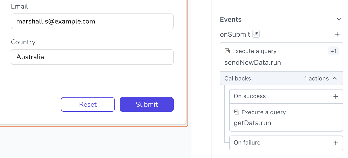 Submit form data using JSON Form